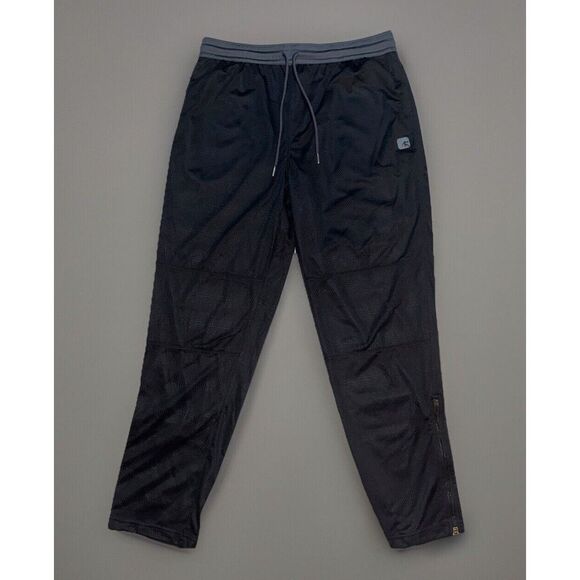 VTG And1 Pants Large Black Mesh Zip Sweatpants Basketball Drawstring Jogger Y2K‎ - Picture 1 of 5